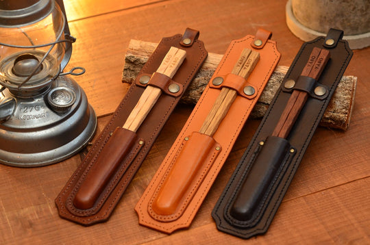 YABOキャンプ箸NAGURI専用レザーケース – 若狭塗箸 船商